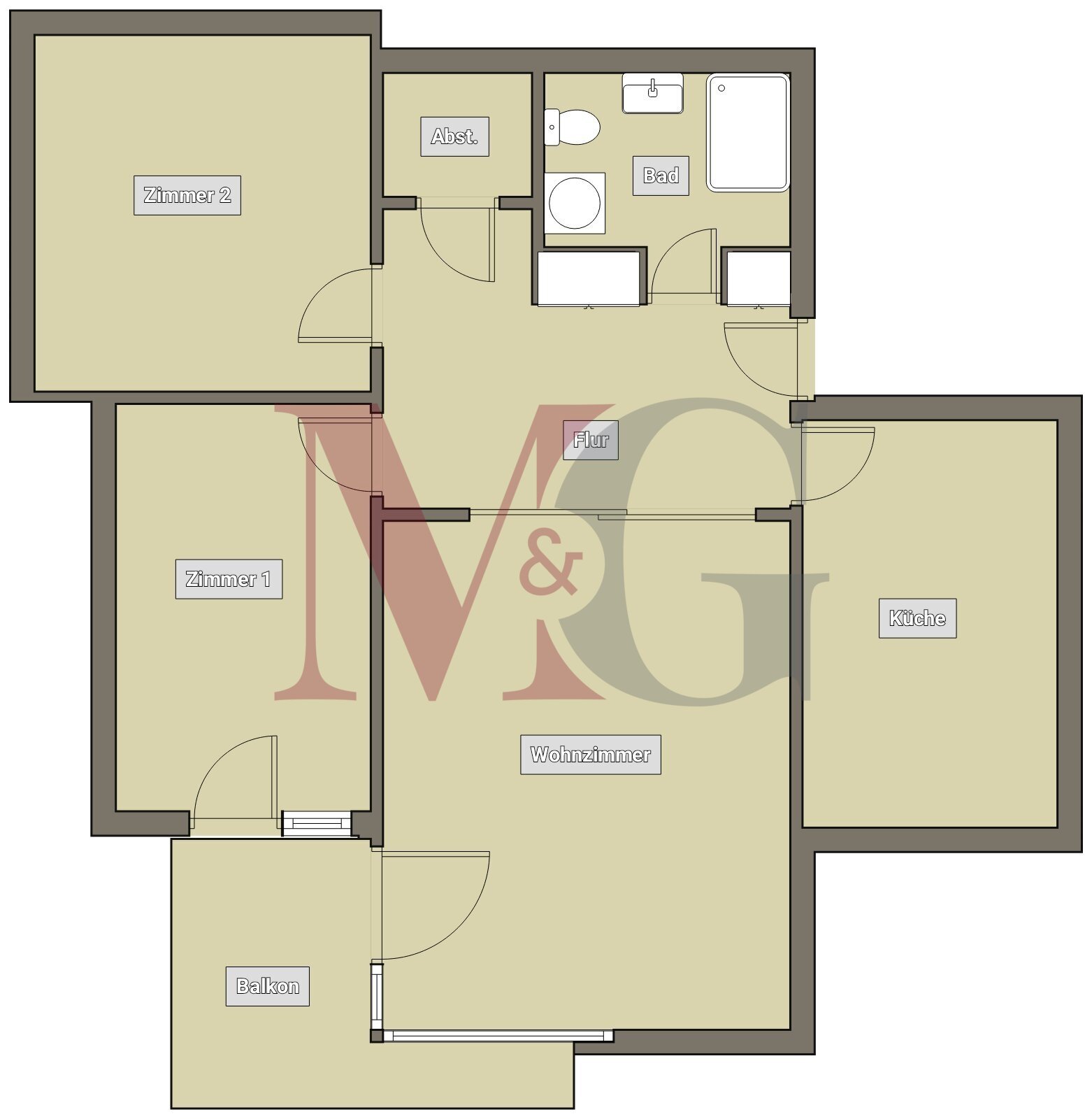 Sanierte 3 - Zimmer Wohnung mit Blick auf das Meer